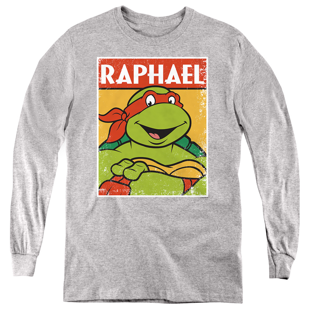 TMNT & TMNT Raph-Youth Long Sleeve T-Shirt, Athletic Heather - Medium