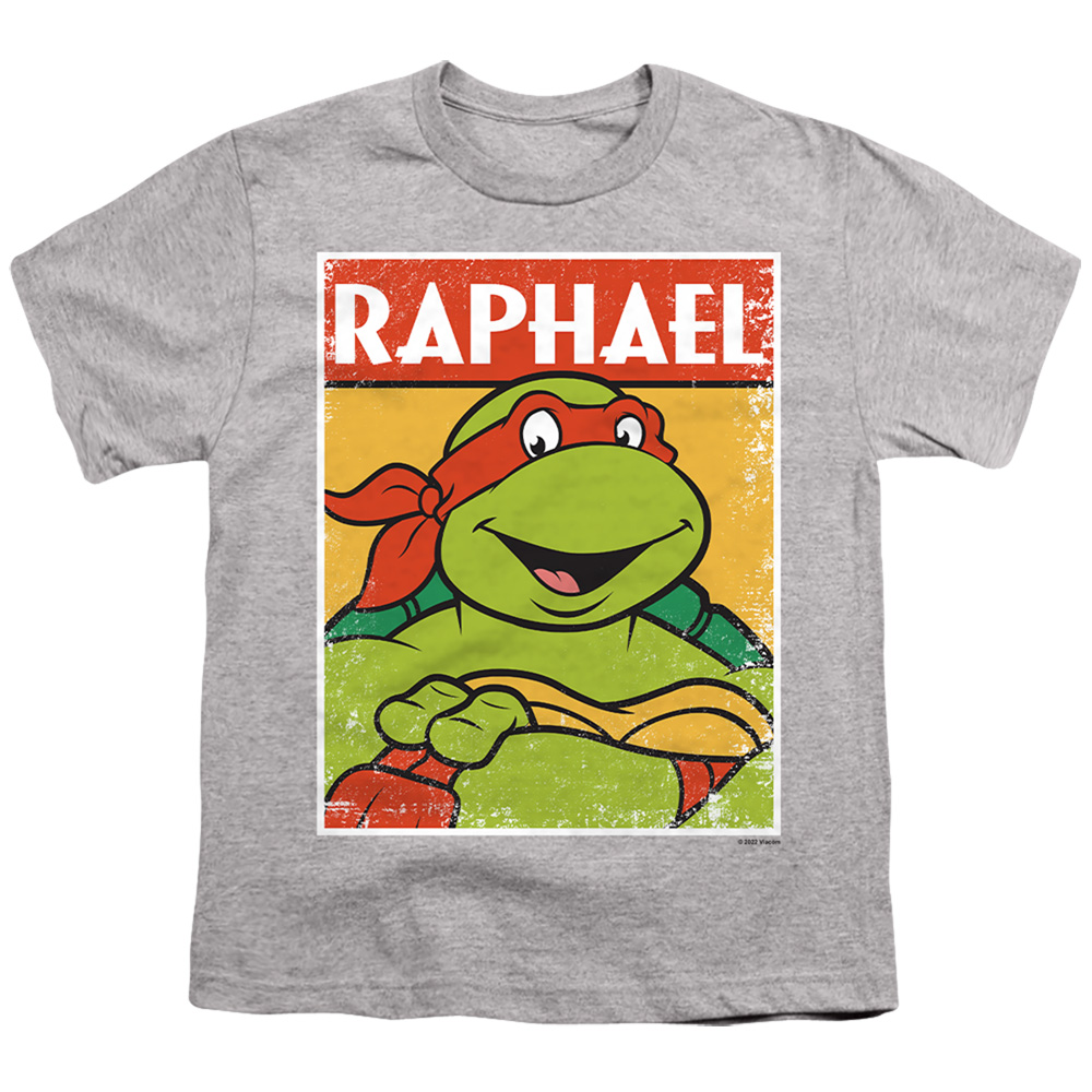 TMNT & TMNT Raph Short Sleeve Youth 18-1 T-Shirt, Athletic Heather - Medium