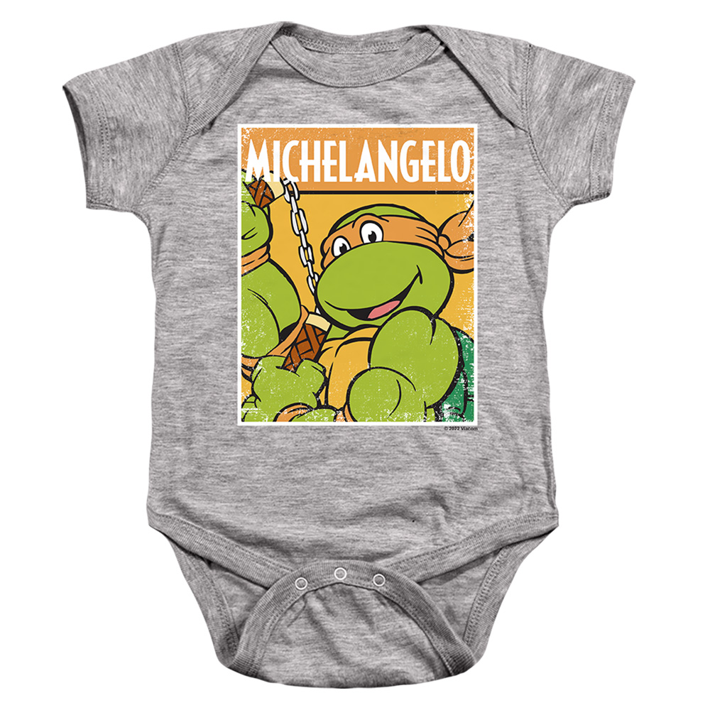 TMNT & TMNT Mikey-Infant Snapsuit, Athletic Heather - Small - 6 Month