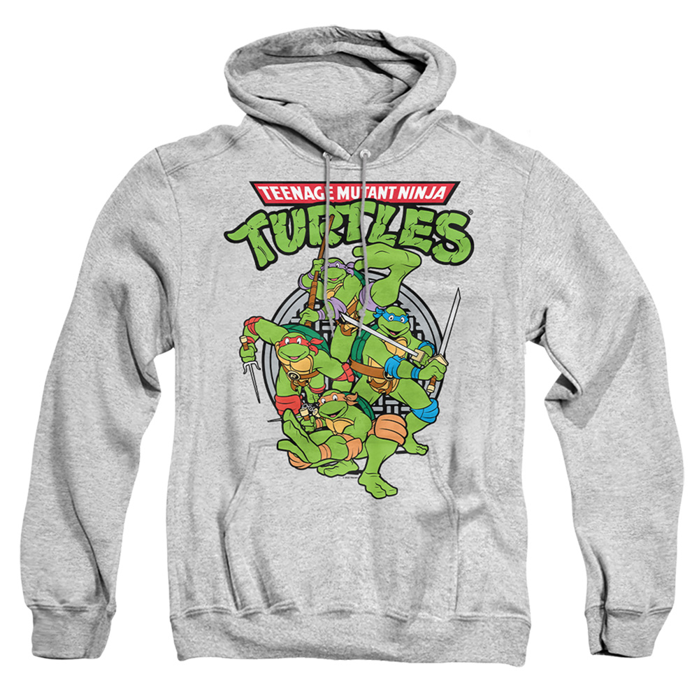 TMNT & TMNT Group-Adult Pull-Over Hoodie, Athletic Heather - Large