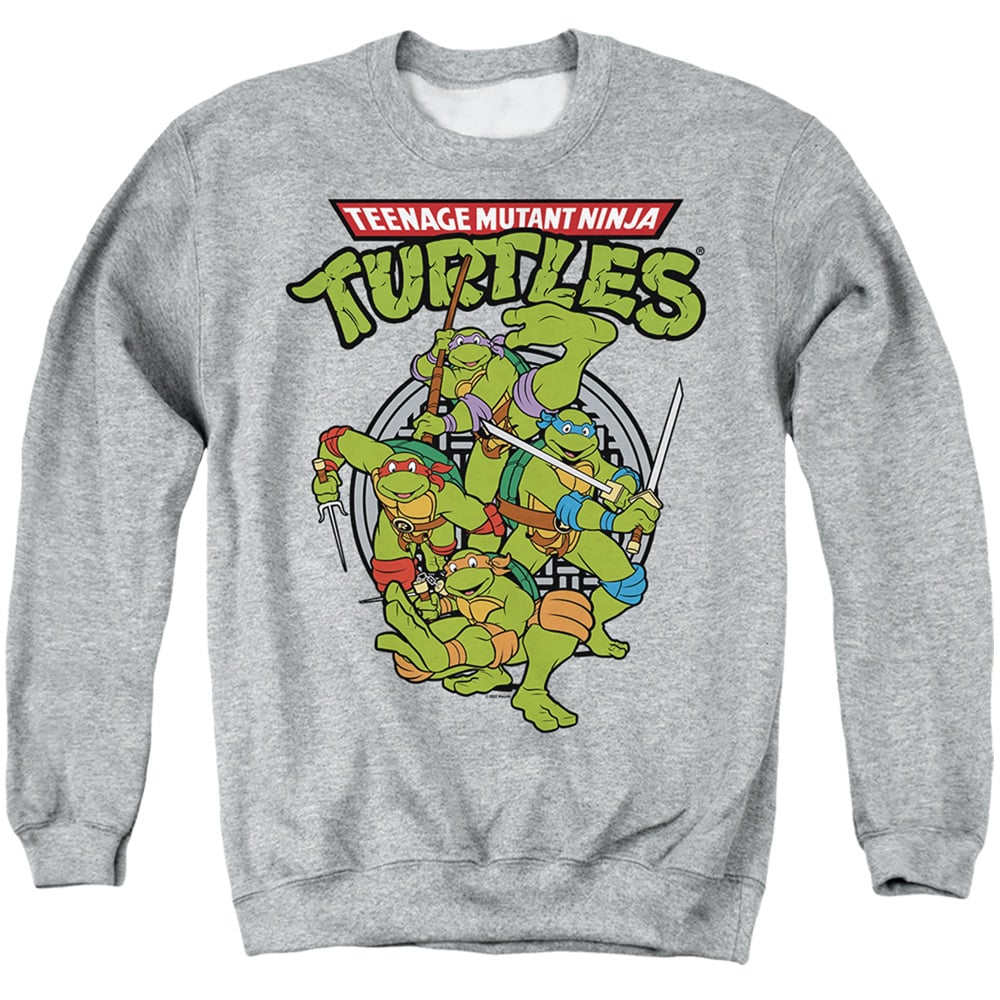 TMNT & TMNT Group-Adult Crewneck Sweatshirt, Athletic Heather - 2X