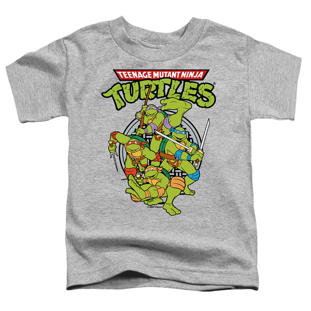 TMNT & TMNT Group Short Sleeve Toddler T-Shirt, Athletic Heather - Medium 3T