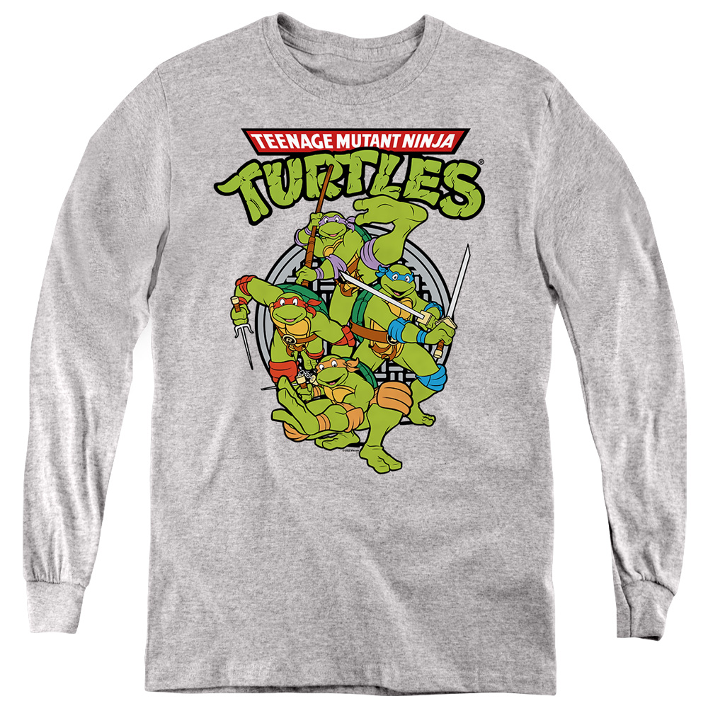 TMNT & TMNT Group-Youth Long Sleeve T-Shirt, Athletic Heather - Medium