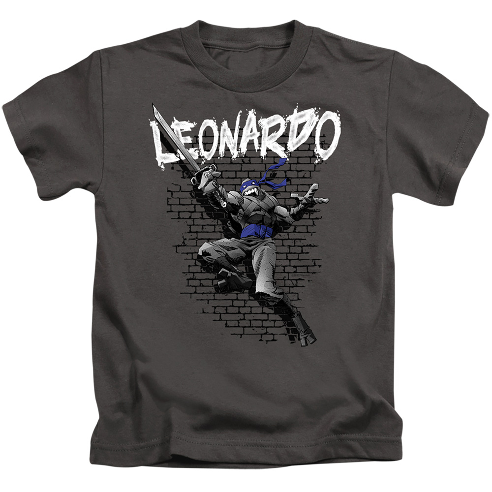 TMNT & TMNT Leonardo Short Sleeve Juvenile 18-1 T-Shirt, Charcoal - Medium 5-6