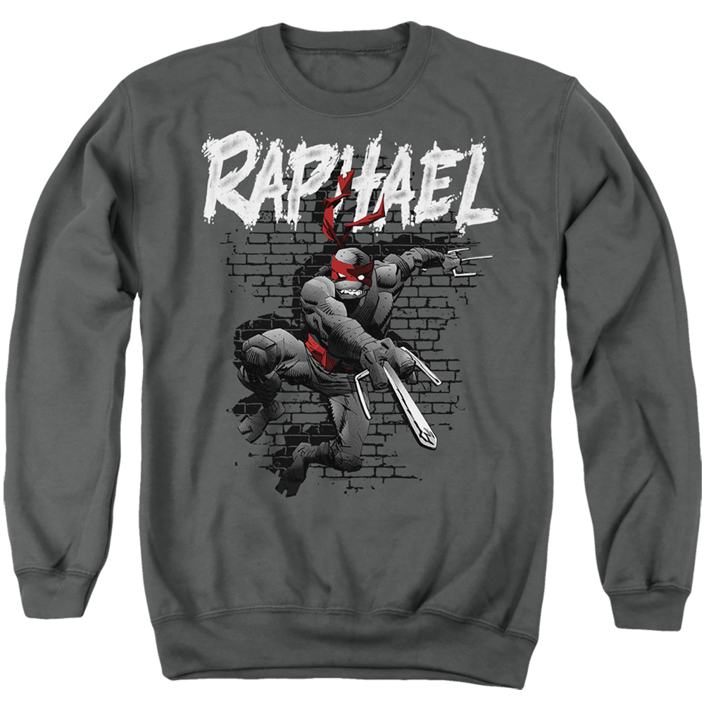 TMNT & TMNT Raphael-Adult Crewneck Sweatshirt, Charcoal - Medium