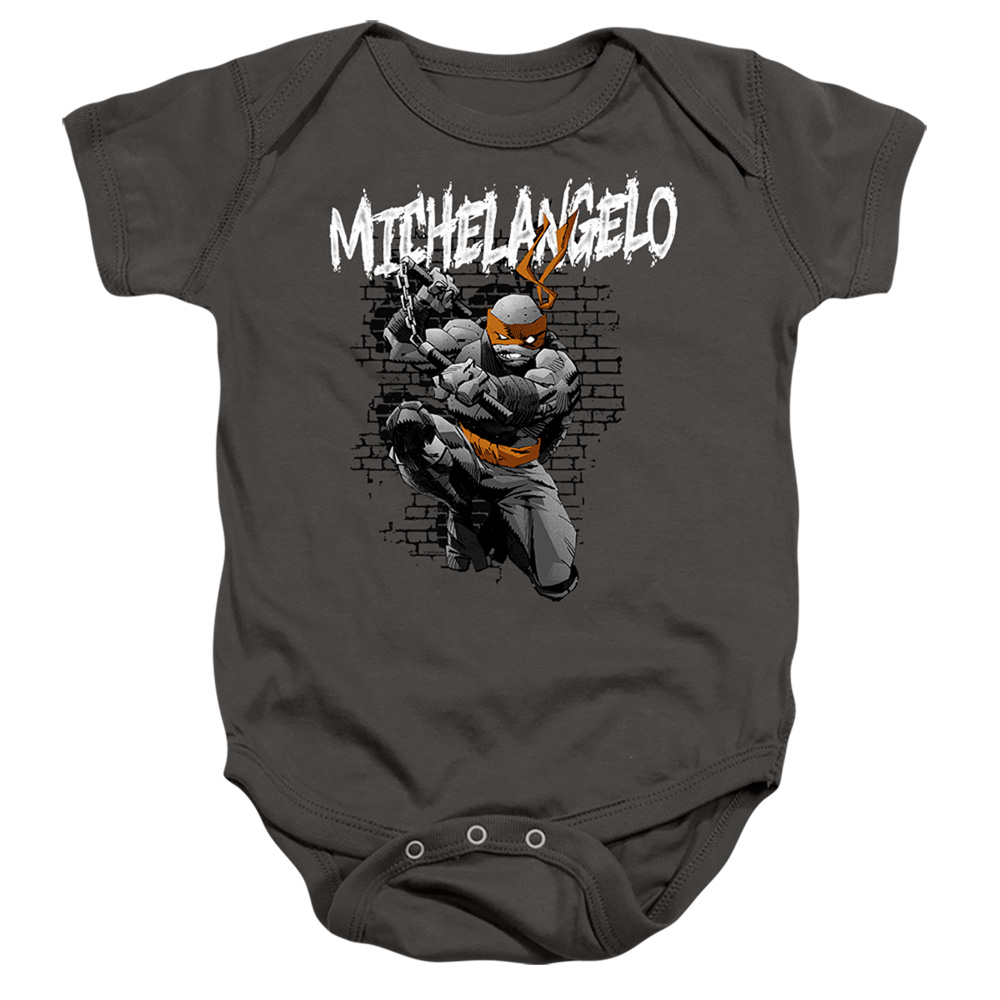 TMNT & TMNT Michelangelo-Infant Snapsuit, Charcoal - Small - 6 Month