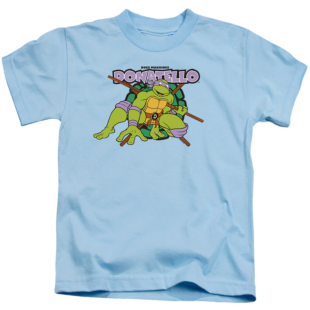 NICK309-KT-2 Teenage Mutant Ninja Turtles & Donatello Does Machines Short Sleeve Juvenile 18-1 T-Shirt, Light Blue - Medium 5-6