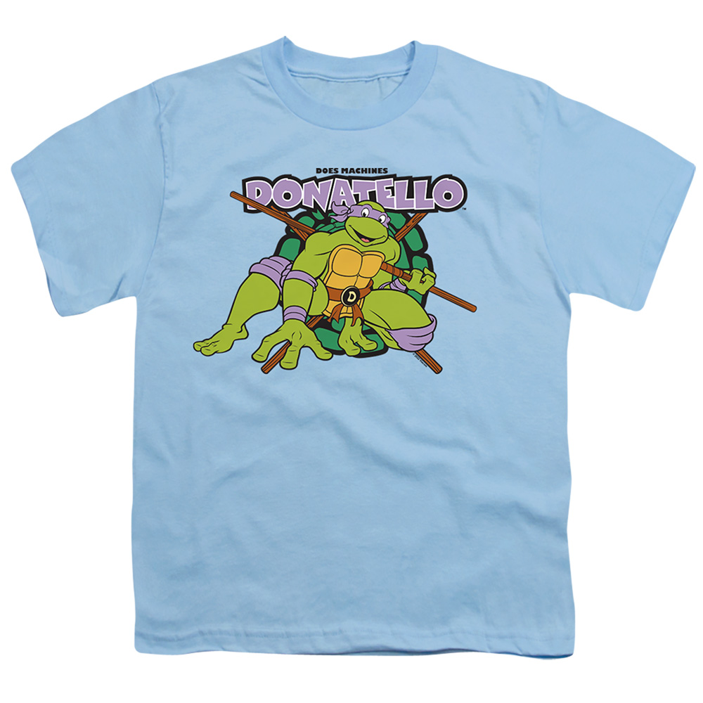 NICK309-YT-2 Teenage Mutant Ninja Turtles & Donatello Does Machines Short Sleeve Youth 18-1 T-Shirt, Light Blue - Medium
