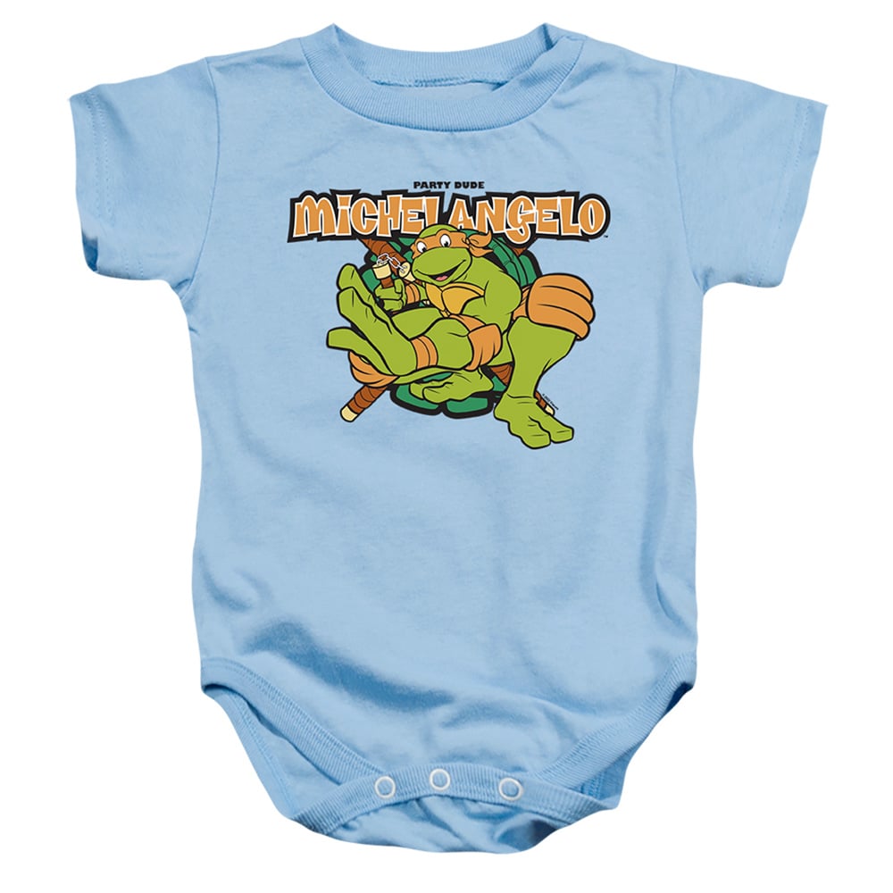 NICK317-SS-2 Teenage Mutant Ninja Turtles & Party Dude Michelangelo-Infant Snapsuit, Light Blue - Medium - 12 Month