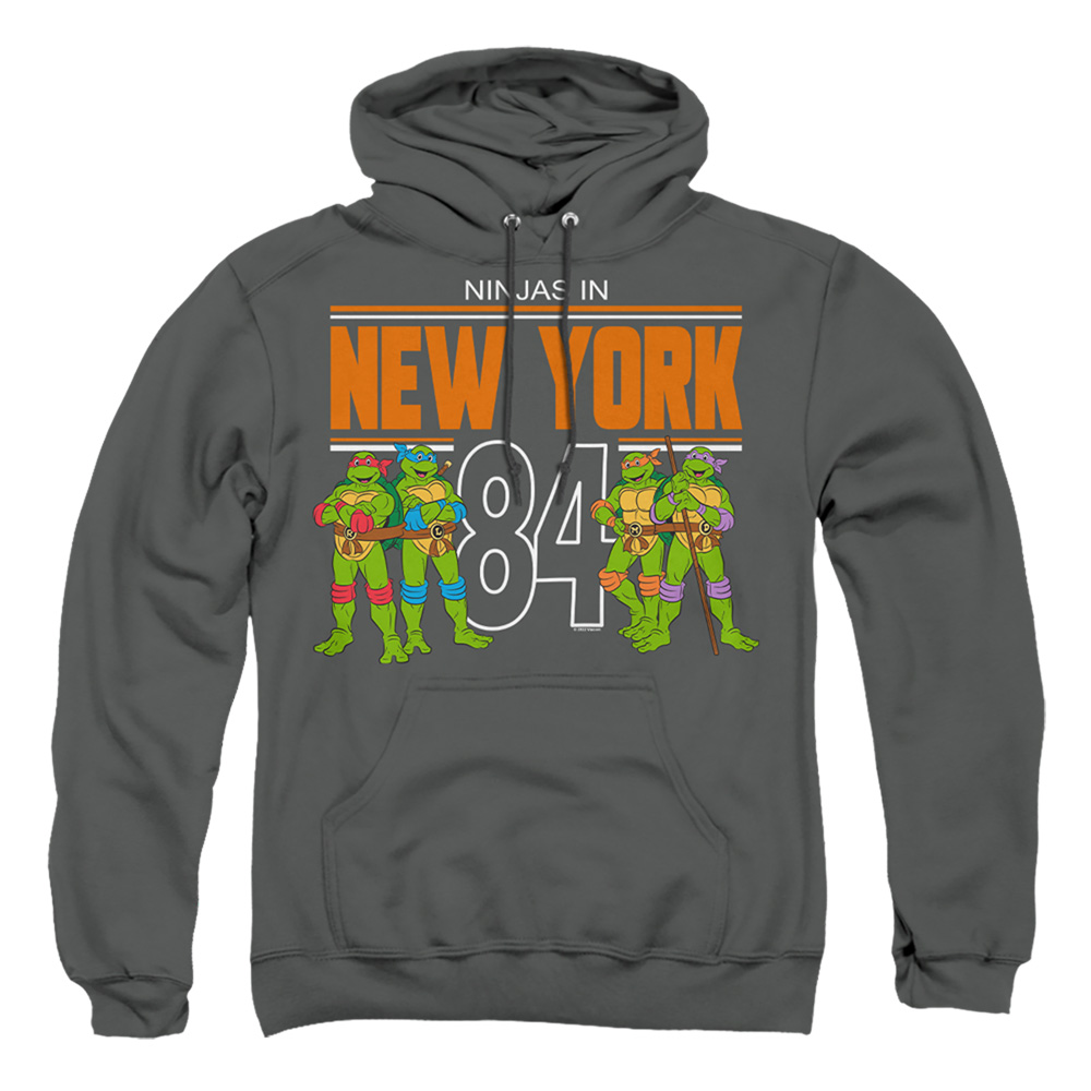 TMNT & TMNT NYC-Adult Pull-Over Hoodie, Charcoal - 3X
