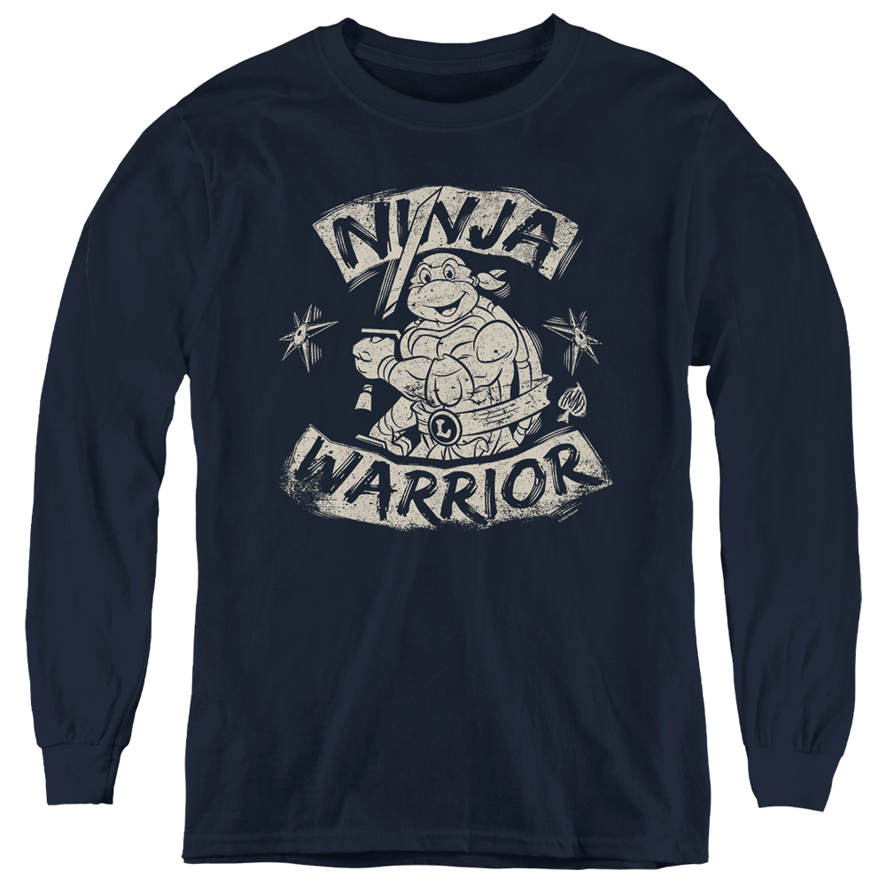 Teenage Mutant Ninja Turtles & Ninja Warrior-Youth Long Sleeve T-Shirt, Navy - Small