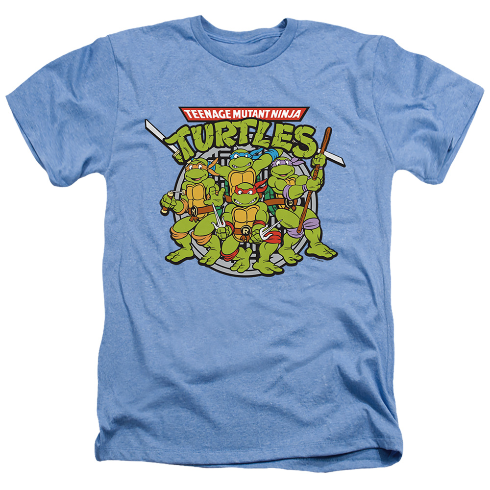 Teenage Mutant Ninja Turtles & Classic Turtles-Adult Heather T-Shirt, Light Blue - Small -  NewGroove, NE3839759