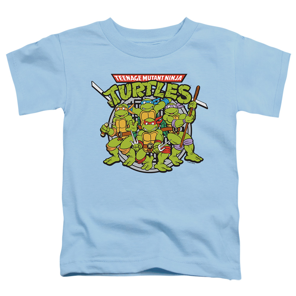 NICK323-TT-2 Teenage Mutant Ninja Turtles & Classic Turtles Short Sleeve Toddler T-Shirt, Light Blue - Medium 3T