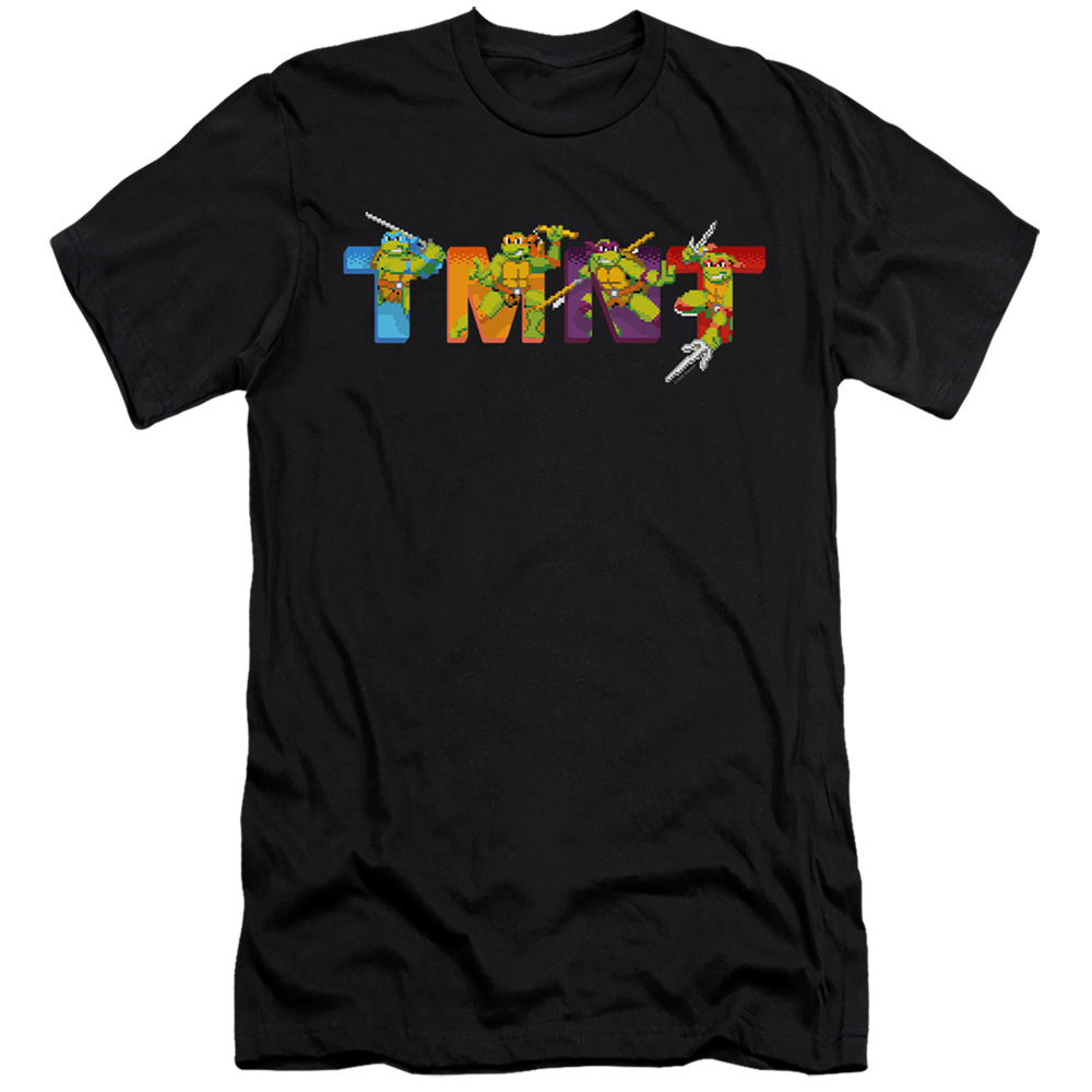 NICK330-PSF-5 Teenage Mutant Ninja Turtles & Arcade Main Screen HBO Short Sleeve Adult 30-1 T-Shirt, Black - 2X