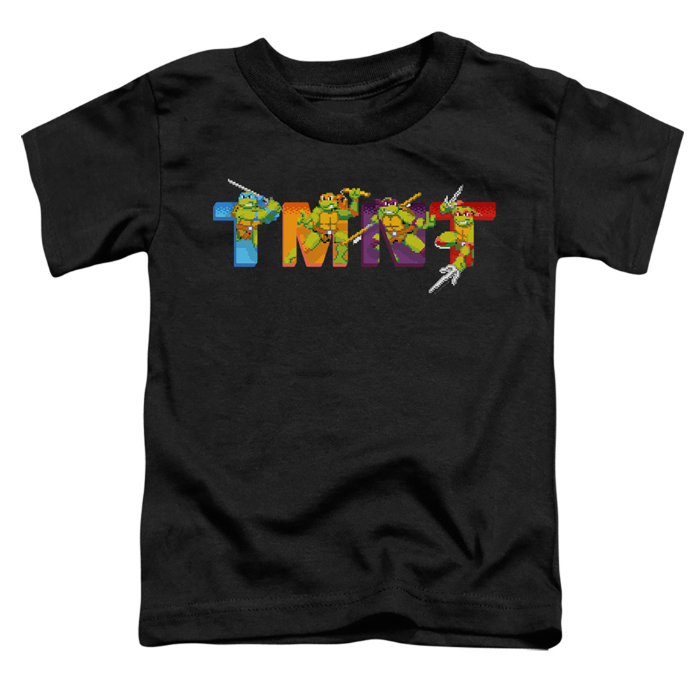 NICK330-TT-3 Teenage Mutant Ninja Turtles & Arcade Main Screen Short Sleeve Toddler T-Shirt, Black - Large 4T