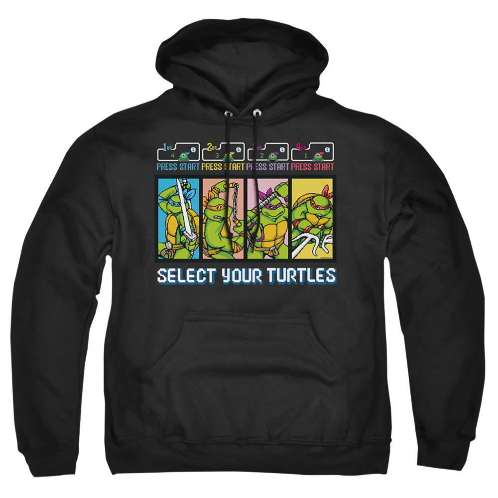 NICK331-AFTH-6 Teenage Mutant Ninja Turtles & Select Your Turtles-Adult Pull-Over Hoodie, Black - 3X