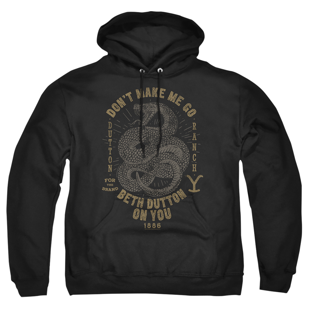 Yellowstone & Beth Dutton-Adult Pull-Over Hoodie, Black - Extra Large