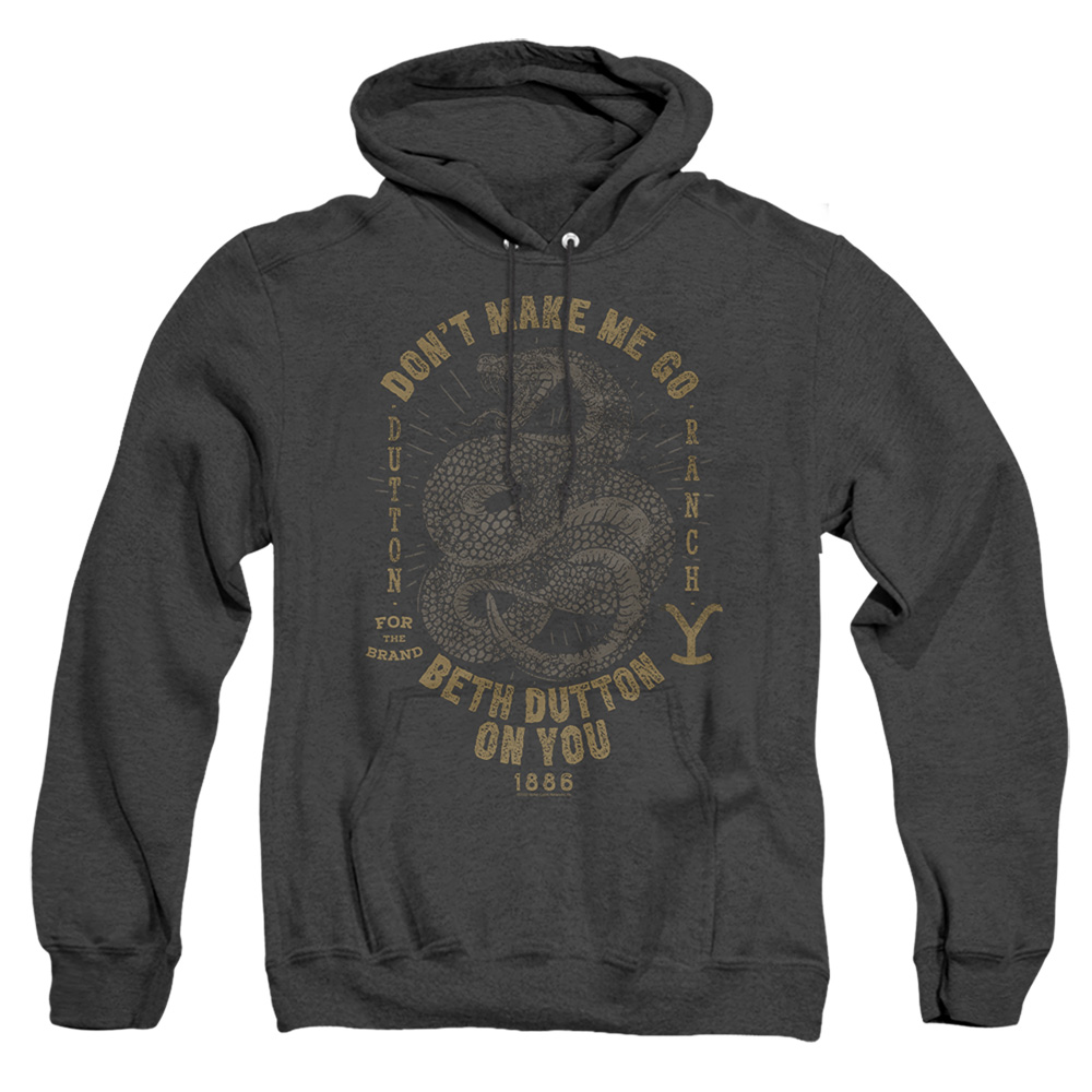 Yellowstone & Beth Dutton-Adult Heather Hoodie, Black - Large
