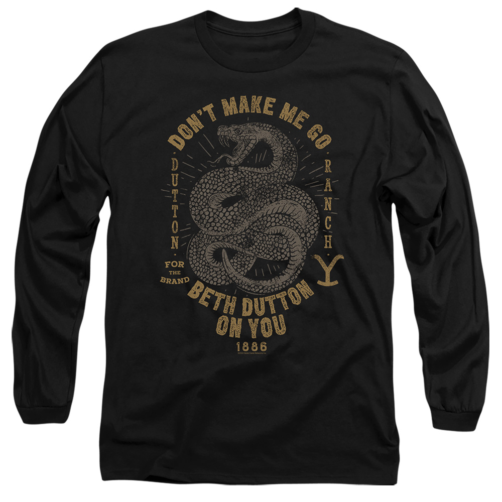 Yellowstone & Beth Dutton Long Sleeve Adult 18-1 T-Shirt, Black - Medium