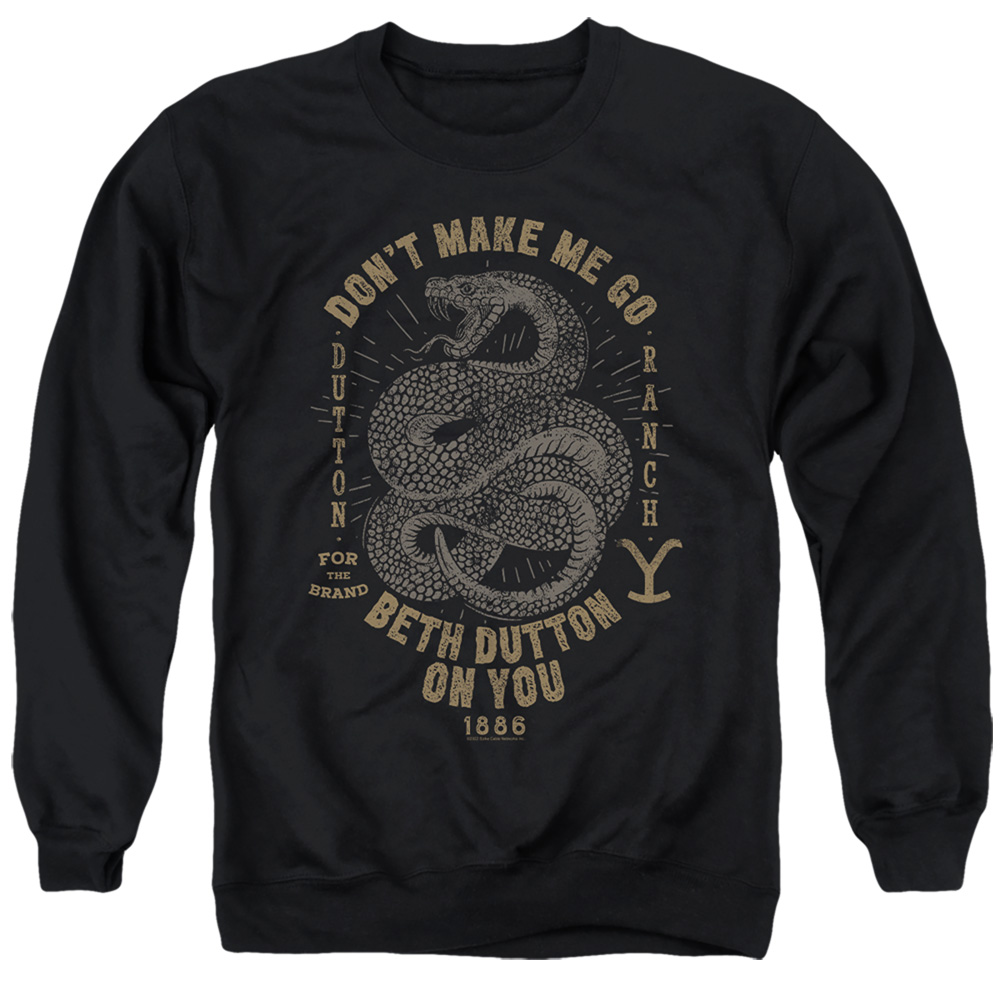 Yellowstone & Beth Dutton-Adult Crewneck Sweatshirt, Black - 2X
