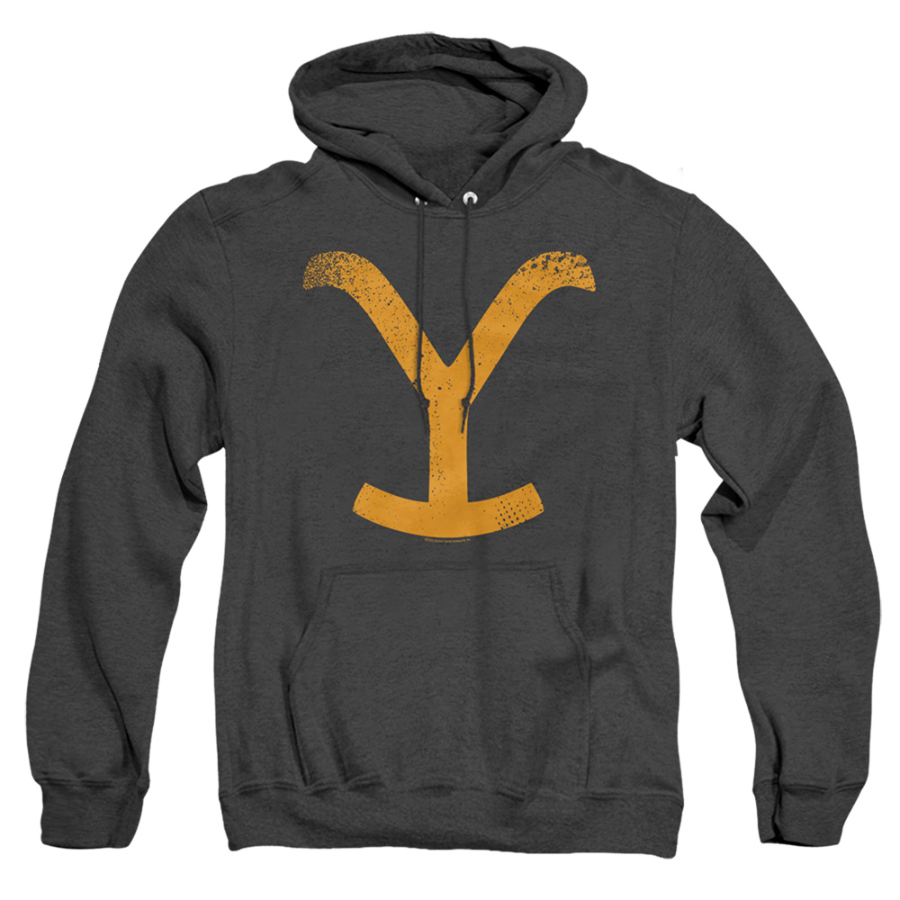 Yellowstone  Large BrandAdult Heather Hoodie44 Black  Large