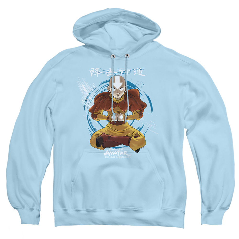 Avatar the Last Airbender & Power Of Air-Adult Pull-Over Hoodie, Light Blue - 2X