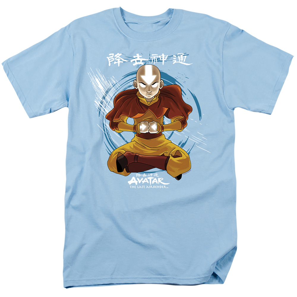 NICK251-AT-6 Avatar the Last Airbender & Power Of Air Short Sleeve Adult 18-1 T-Shirt, Light Blue - 3X