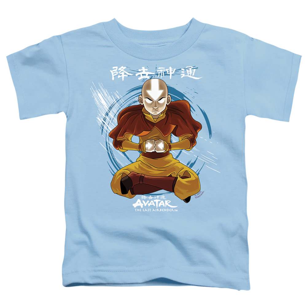 NICK251-TT-2 Avatar the Last Airbender & Power Of Air Short Sleeve Toddler T-Shirt, Light Blue - Medium 3T