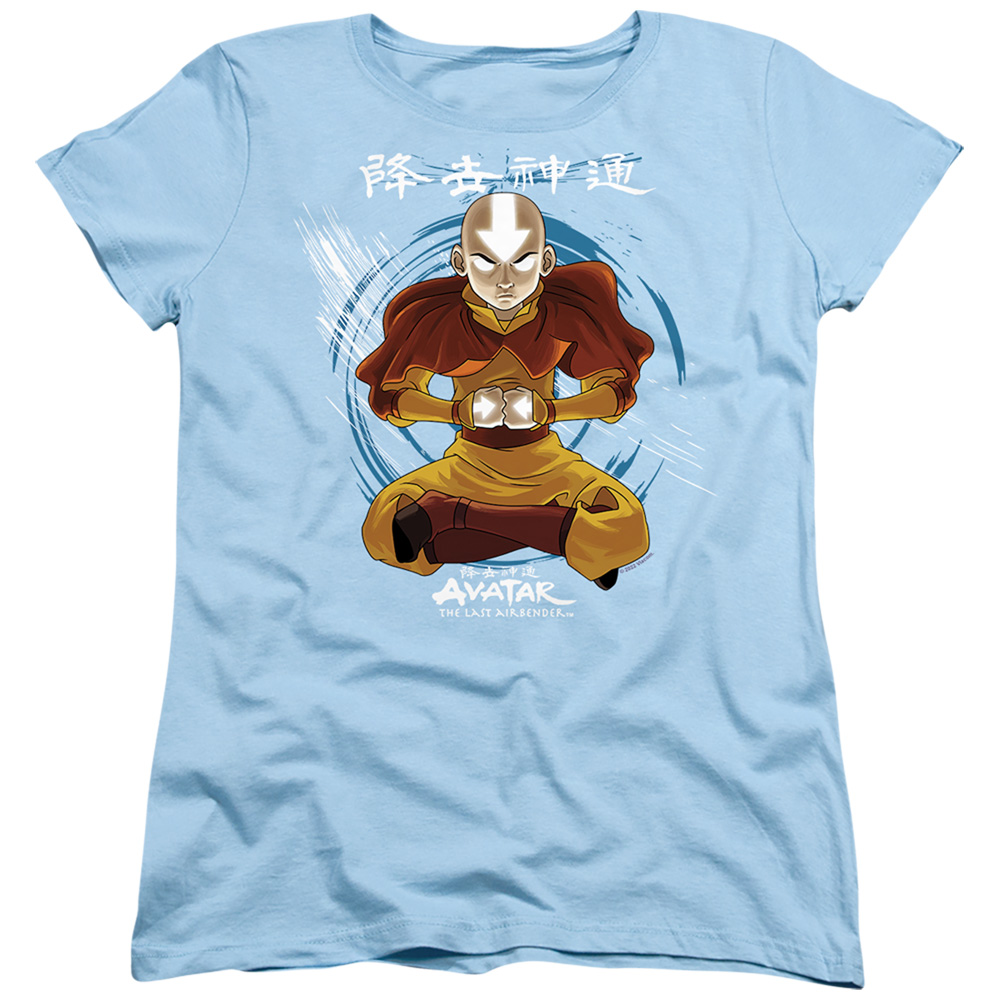 NICK251-WT-2 Avatar the Last Airbender & Power Of Air Short Sleeve Women T-Shirt, Light Blue - Medium -  Trevco