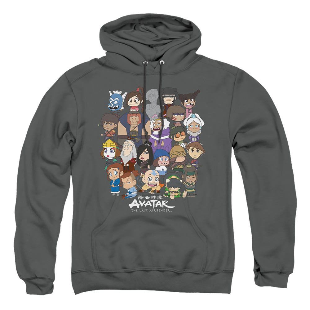 Avatar the Last Airbender & Chibi Group-Adult Pull-Over Hoodie, Charcoal - Medium