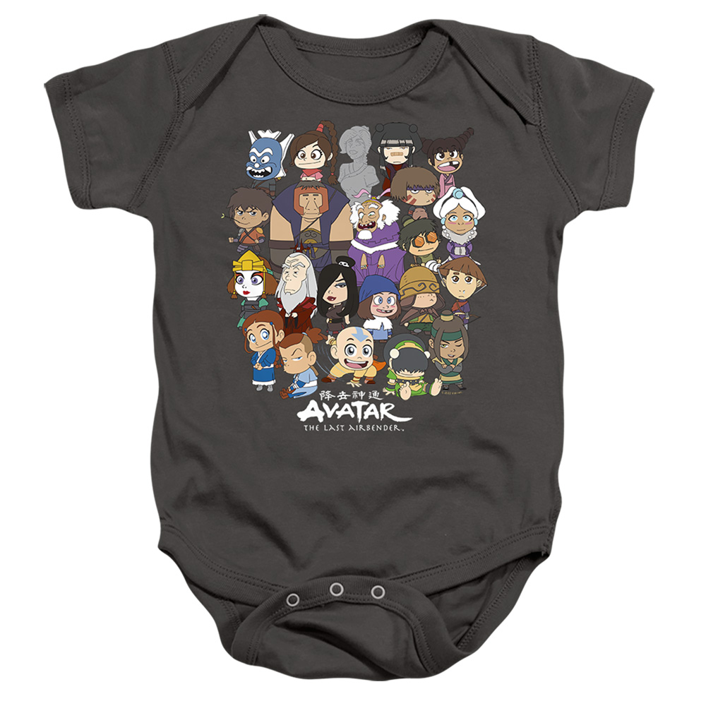 Avatar the Last Airbender & Chibi Group-Infant Snapsuit, Charcoal - Extra Large - 24 Month