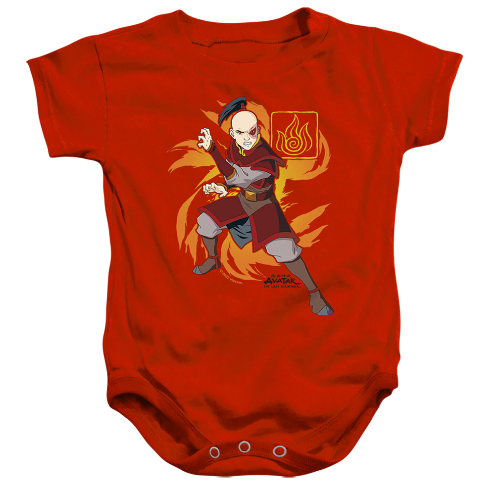 Avatar the Last Airbender & Zuko Flame Burst-Infant Snapsuit, Red - Extra Large - 24 Month