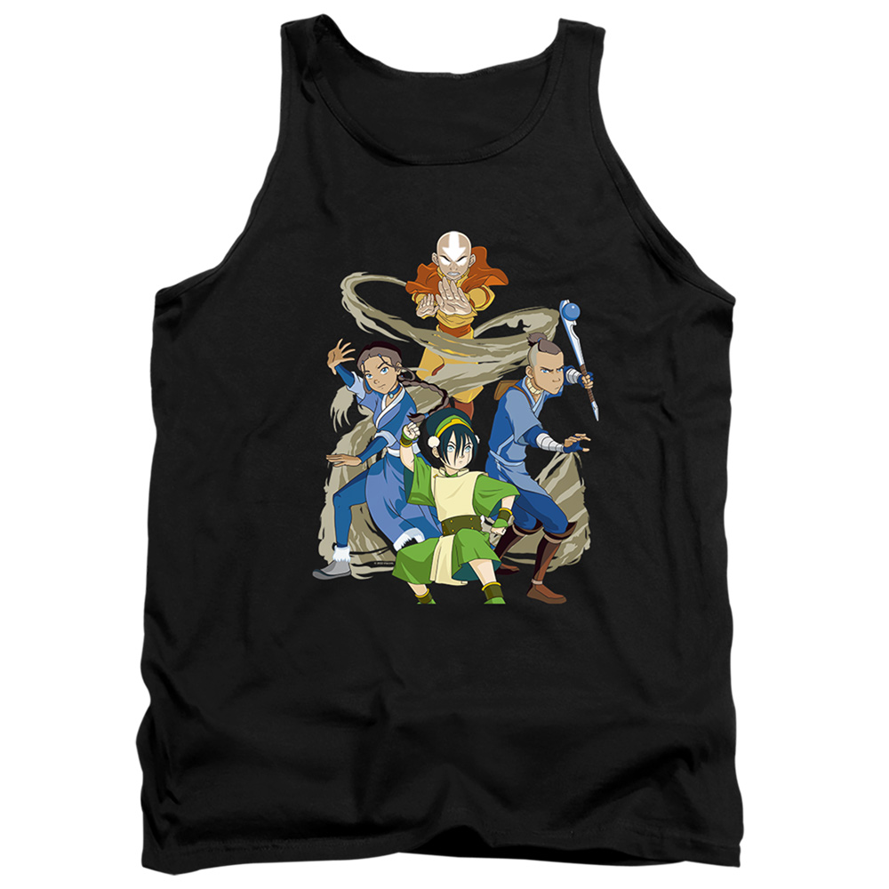 Avatar the Last Airbender & Team Avatar Elements-Adult Tank Top, Black - Medium