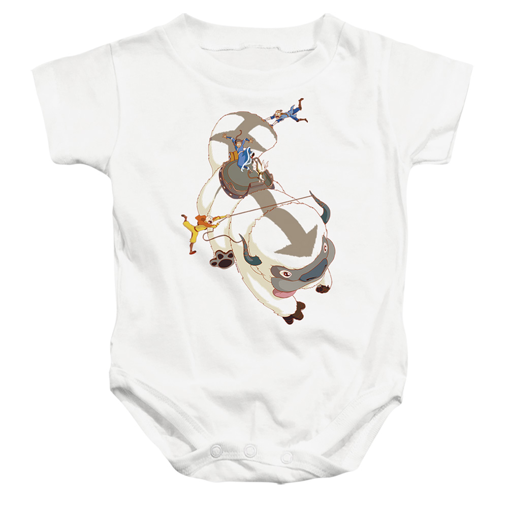 NICK568-SS-2 Avatar the Last Airbender & Hang On Appa-Infant Snapsuit, White - Medium - 12 Month