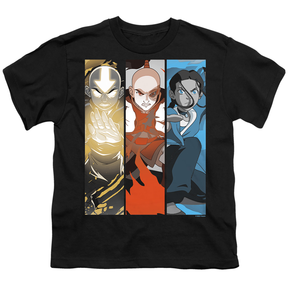Avatar & Triple Bender Short Sleeve Youth 18-1 T-Shirt, Black - Medium