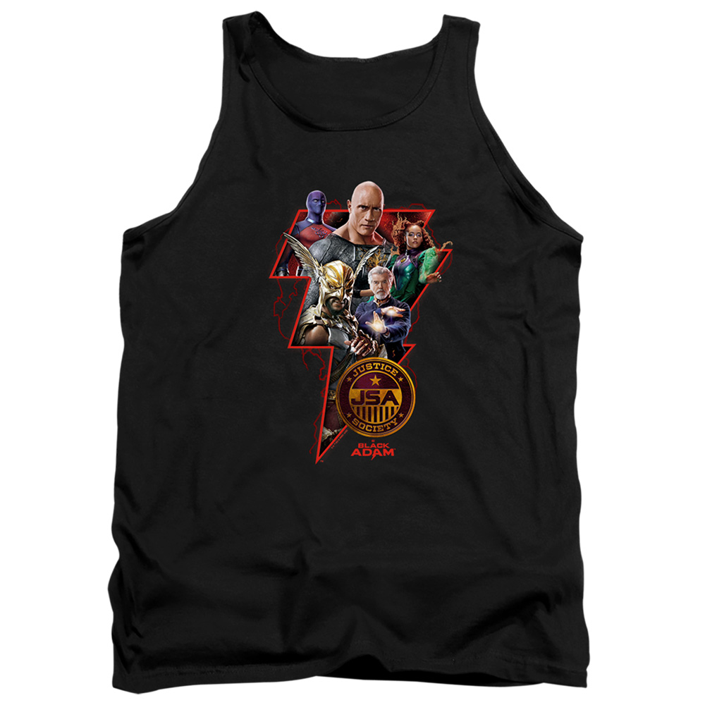 Black Adam Character Bolt-Adult Tank Top, Black - Medium