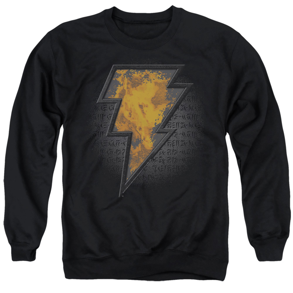 Black Adam Beveled Emblem-Adult Crewneck Sweatshirt, Black - Small