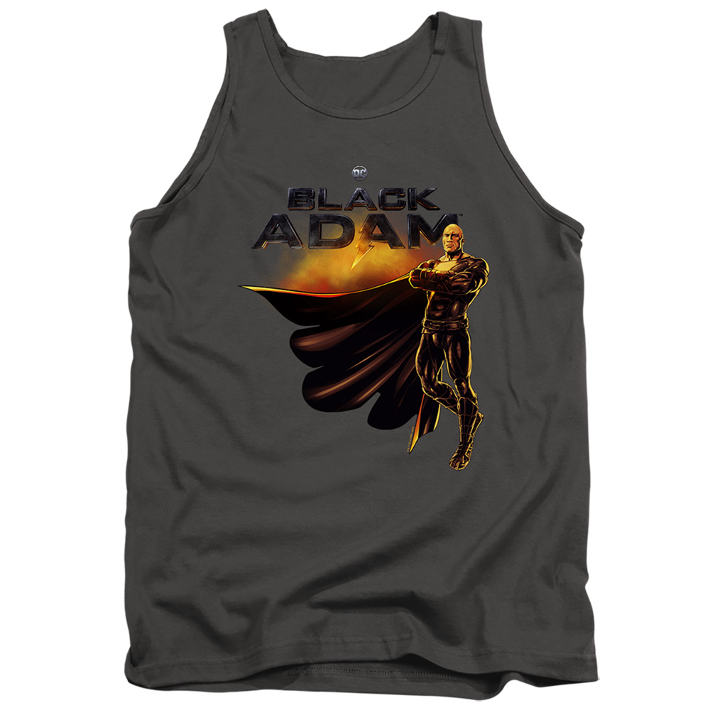Black Adam Logo with Character-Adult Tank Top, Charcoal - Small