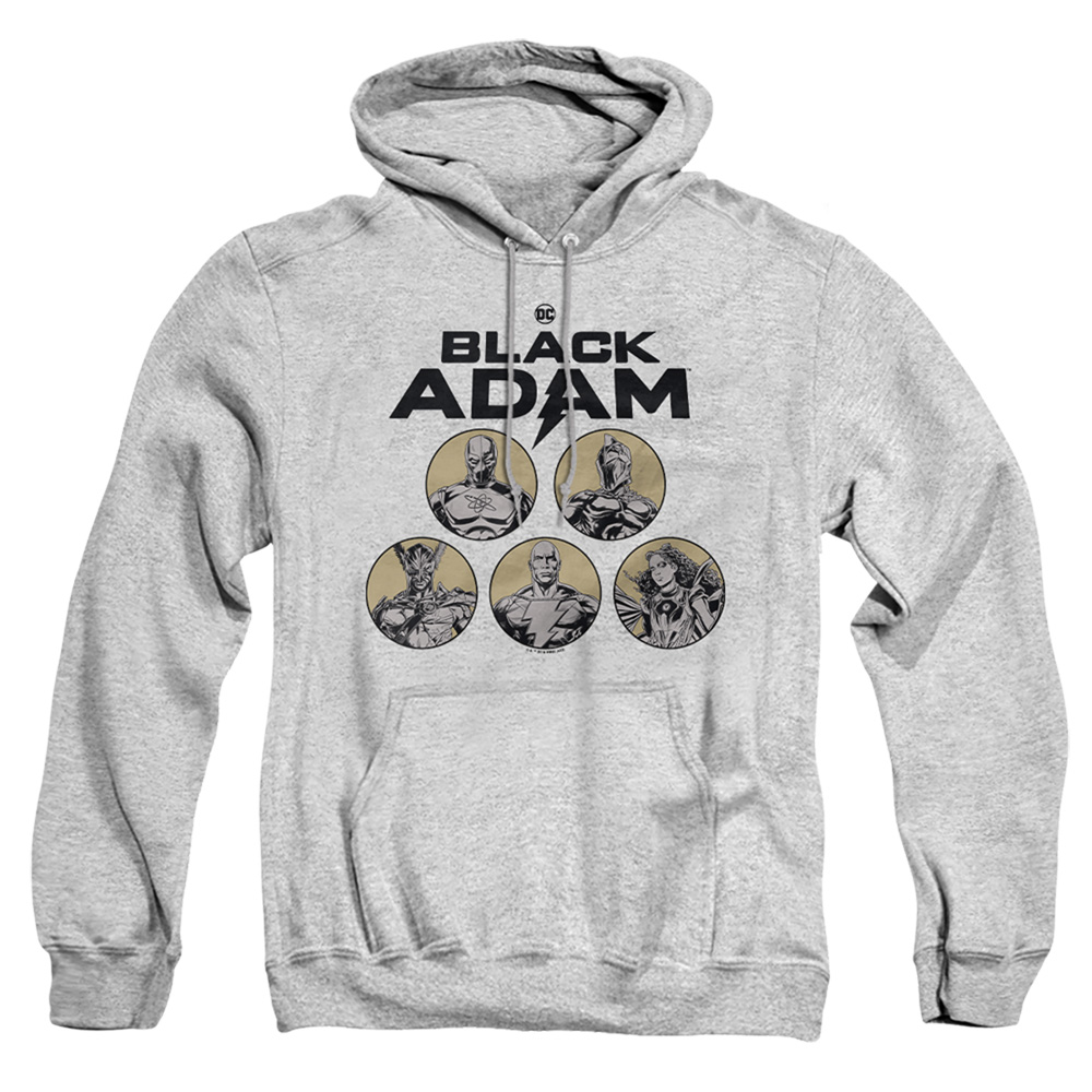 Black Adam Contrast Group-Adult Pull-Over Hoodie, Athletic Heather - Medium