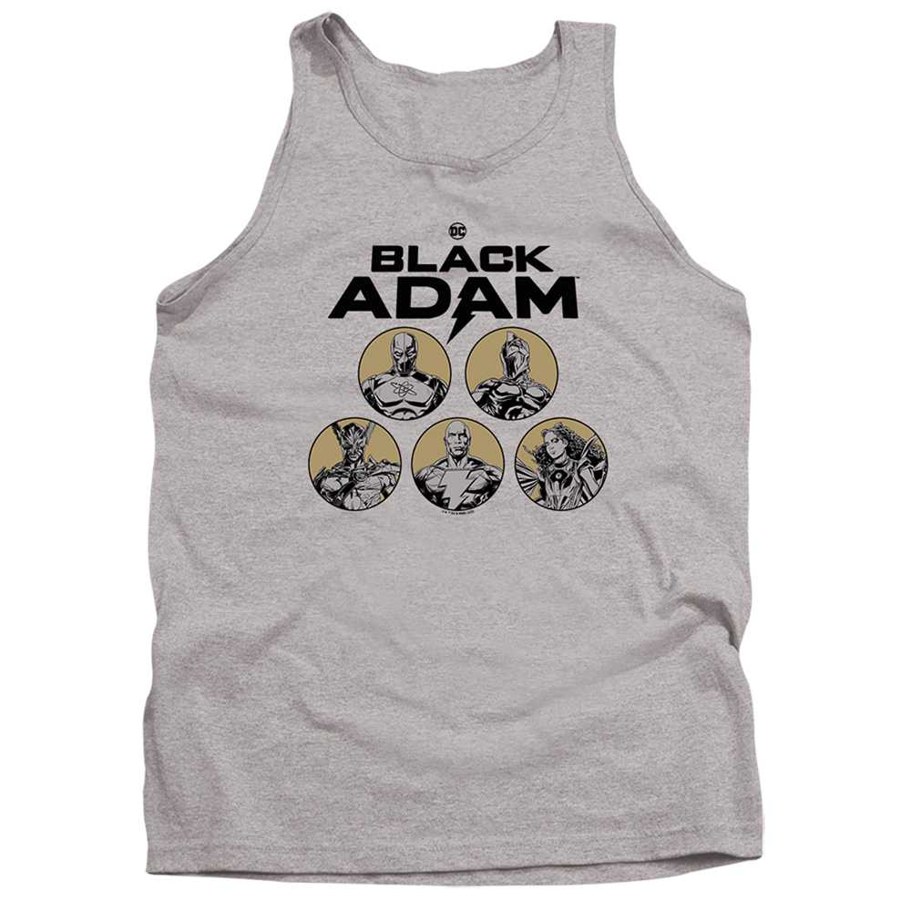 Black Adam Contrast Group-Adult Tank Top, Athletic Heather - Extra Large