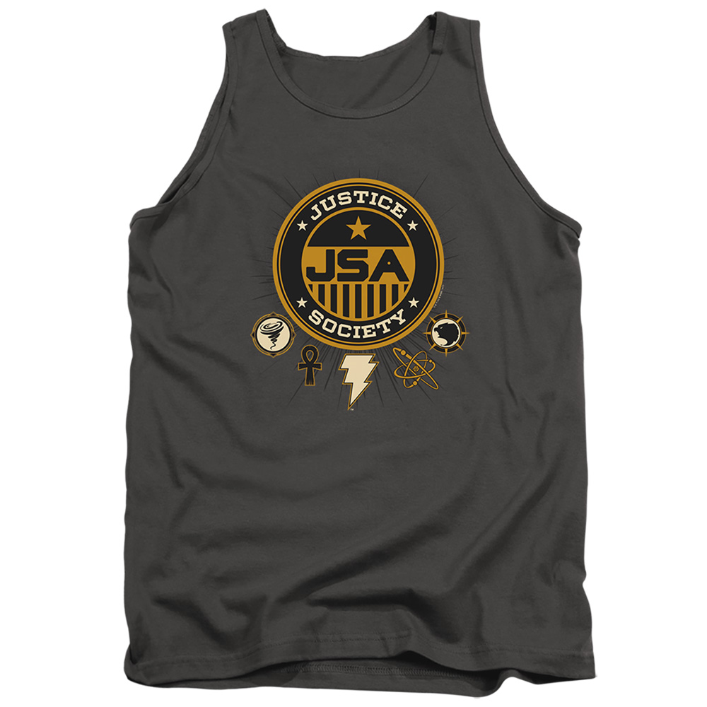 Black Adam Justice Society-Adult Tank Top, Charcoal - 2X