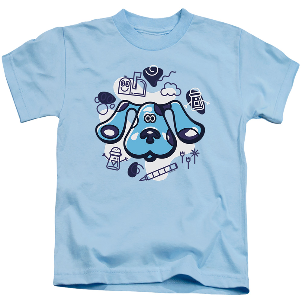 NICK386-KT-2 Blues Clues Classic & Friends Short Sleeve Juvenile 18-1 T-Shirt, Light Blue - Medium 5-6