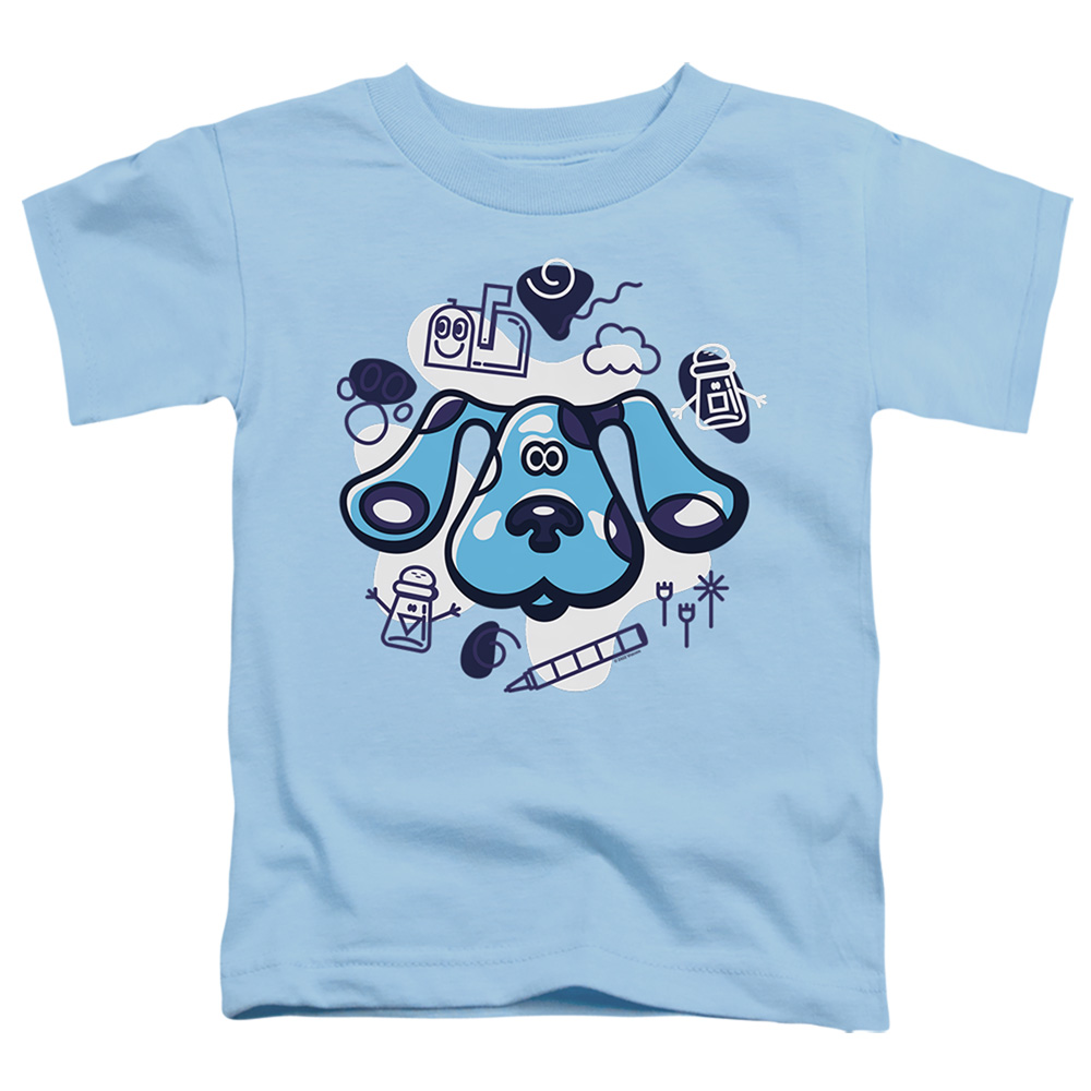 NICK386-TT-2 Blues Clues Classic & Friends Short Sleeve Toddler T-Shirt, Light Blue - Medium 3T