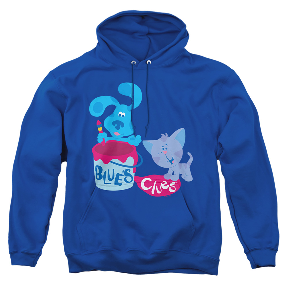 Blues Clues Classic & Paint It-Adult Pull-Over Hoodie, Royal Blue - Medium