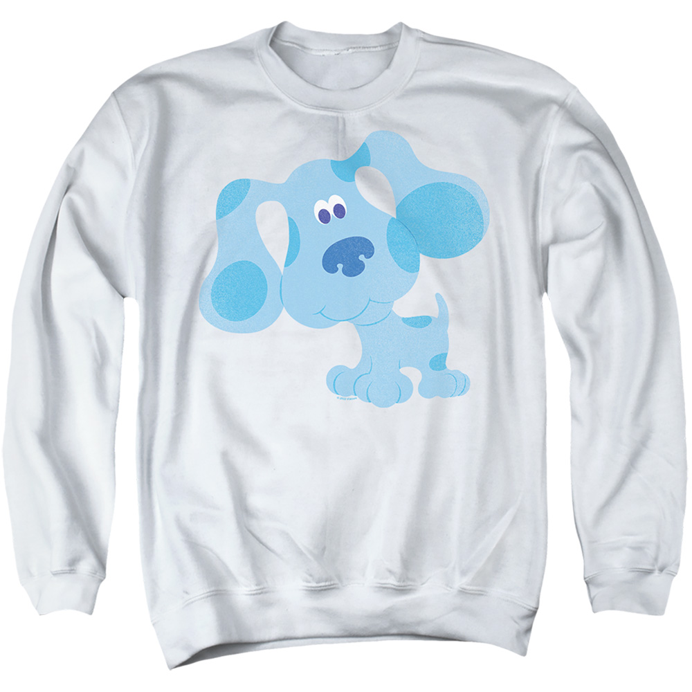 Blues Clues & Blue Hug-Adult Crewneck Sweatshirt, White - Medium