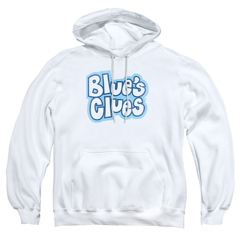 Blues Clues Vintage Logo-Adult Pull-Over Hoodie, White - Medium