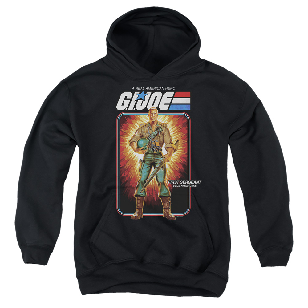 G.I. Joe & Duke Card-Youth Pull-Over Hoodie, Black - Small