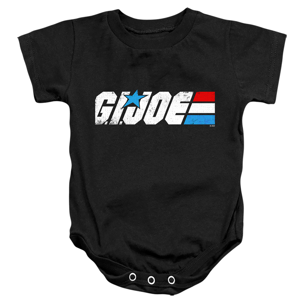 G.I. Joe & Distressed Logo-Infant Snapsuit, Black - Extra Large - 24 Month