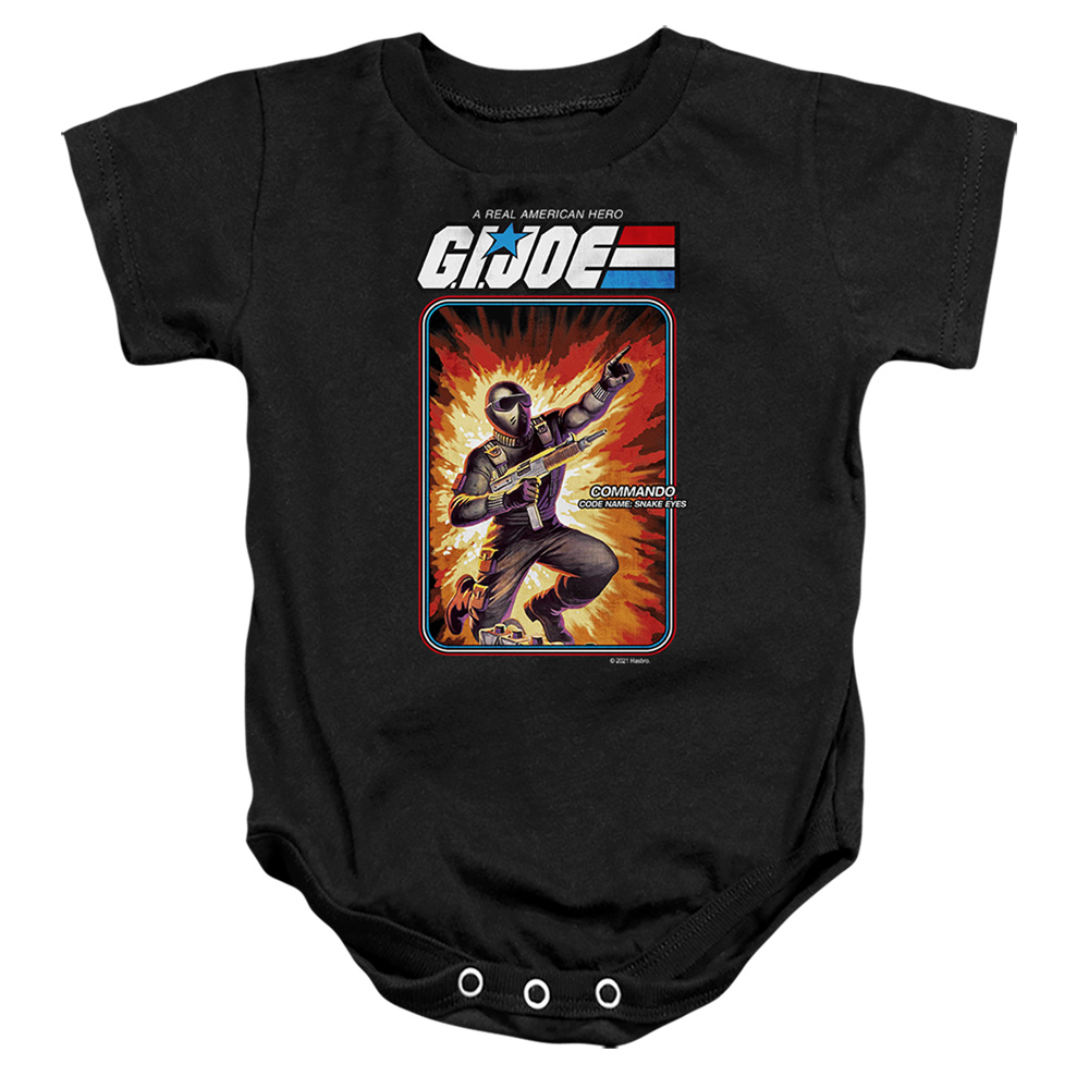 G.I. Joe & Snake Eyes Card-Infant Snapsuit, Black - Medium - 12 Month