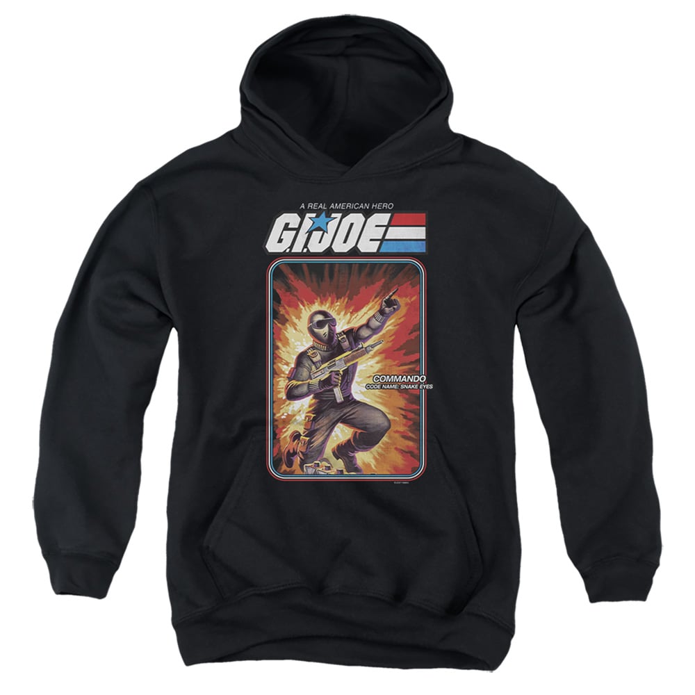 G.I. Joe & Snake Eyes Card-Youth Pull-Over Hoodie, Black - Large
